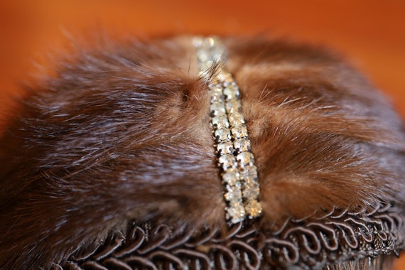 1930s Minx Brown Head Band//Bedazzled Hair Piece/… - image 4