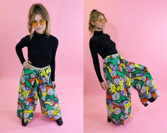 Woodstock Psychedelic Flared Trousers Ladies Woodstock Psychedelic Flared Trousers Ladies