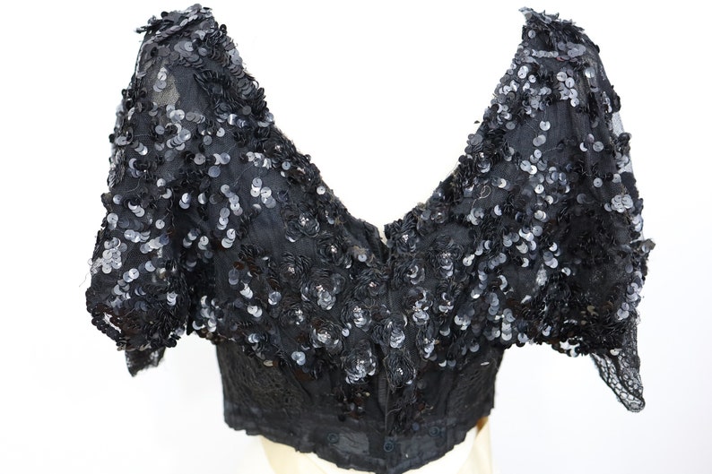 Late 1800s/early 1900s Edwardian Black Lace & Sequins - Etsy