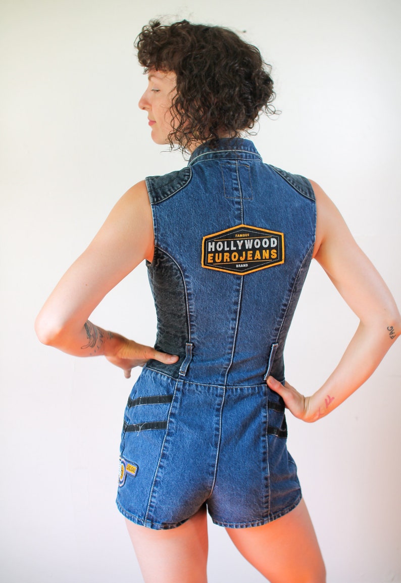 90s 2000s One-piece Denim Hot Suit//sexy//euro Jeans | Etsy