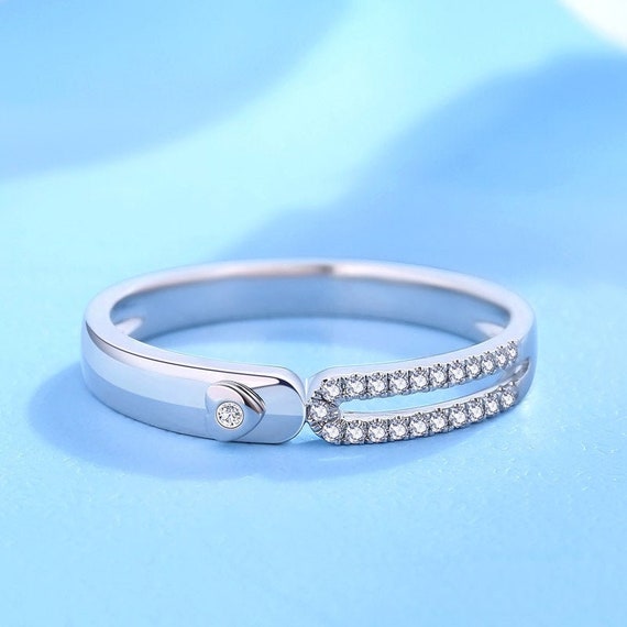 Adjustable Diamond Ring Band / Engagement Ring / CZ Diamond | Etsy