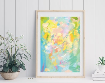 Pastel Print, pretty abstract pastel colours, set