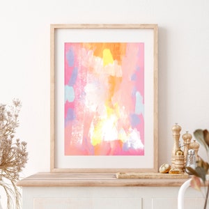 Pastel Print, pretty abstract pastel colours, part of set of 3