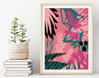 Botanical Wall Art - Pink Nature Print