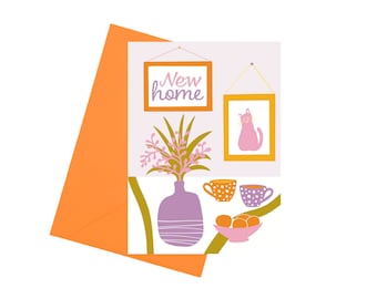 New Home Card Cat, Congrats on your new home, Moving House Card, Happy New Home Card For Cat Lover, Moving In Card, Housewarming Card