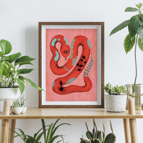 Snake Eyes Art Print Serpent Print | Etsy