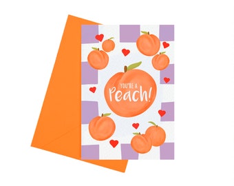Unique Thank You Card, You're A Peach Card, Thank You Card UK, Appreciation Card, Grateful Card, Small Business