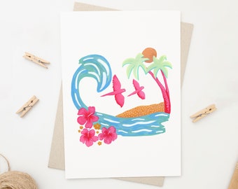 Tropical Print, Hawaii Print, Aloha Print, Tropical Home Decor,