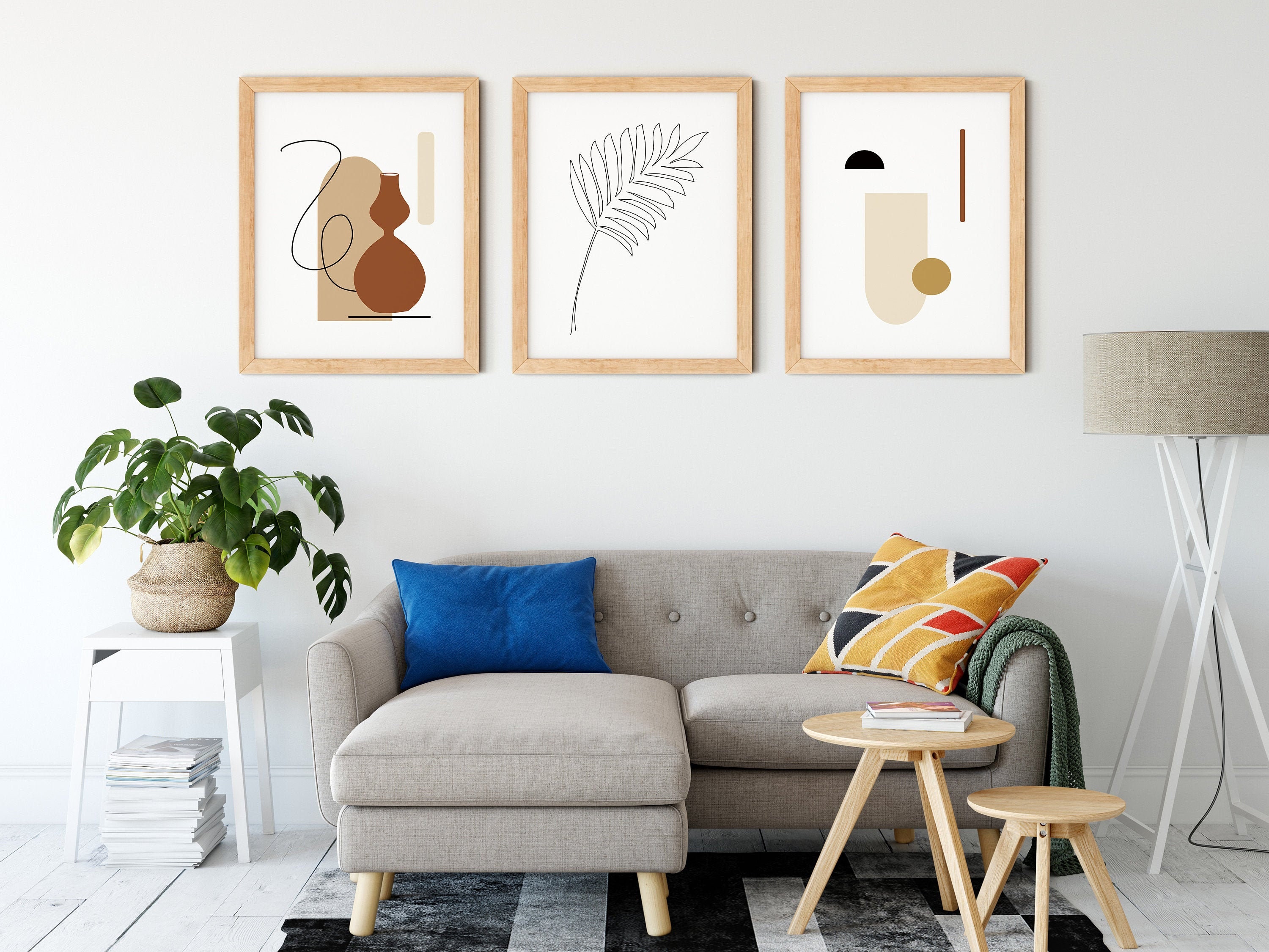 Abstract 3 piece Wall Art Printable Wall Art Set of 3 three Etsy
