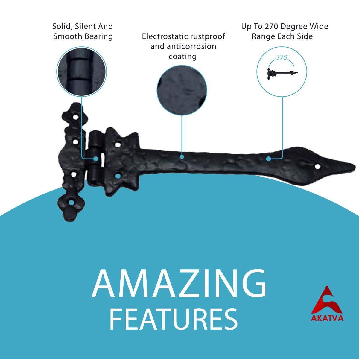 Akatva T Hinge Set 2piece Heavy Duty Gate Hinges for Wooden Etsy