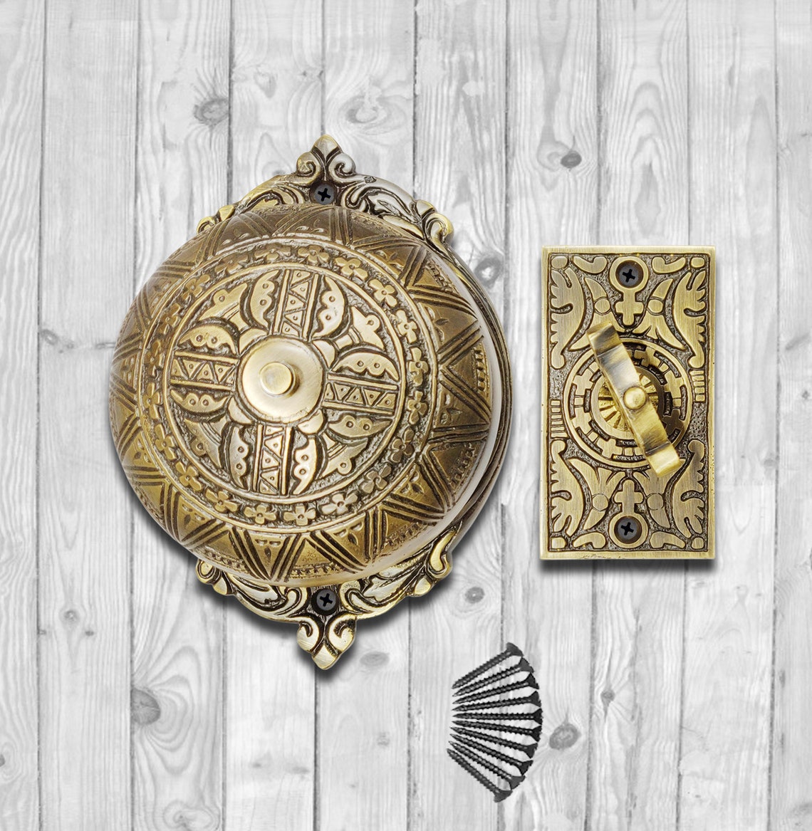 Engraved Stainless Steel Doorbell Button With LED - Custom Text, RAL7016, Indoor/Outdoor