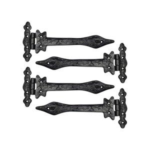 Akatva Olenyok T Hinge Set - 4-Pieces Heavy Duty Gate Hinges for Wooden and Metal Fences, Doors, Cabinets