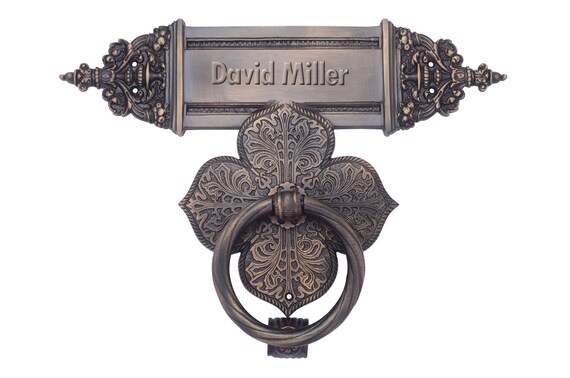 Custom Door Knocker | Brass Door Knocker | New Home Gift | Front Door Knocker | Engraved Door Plate | Front Door Decor | Address Plate