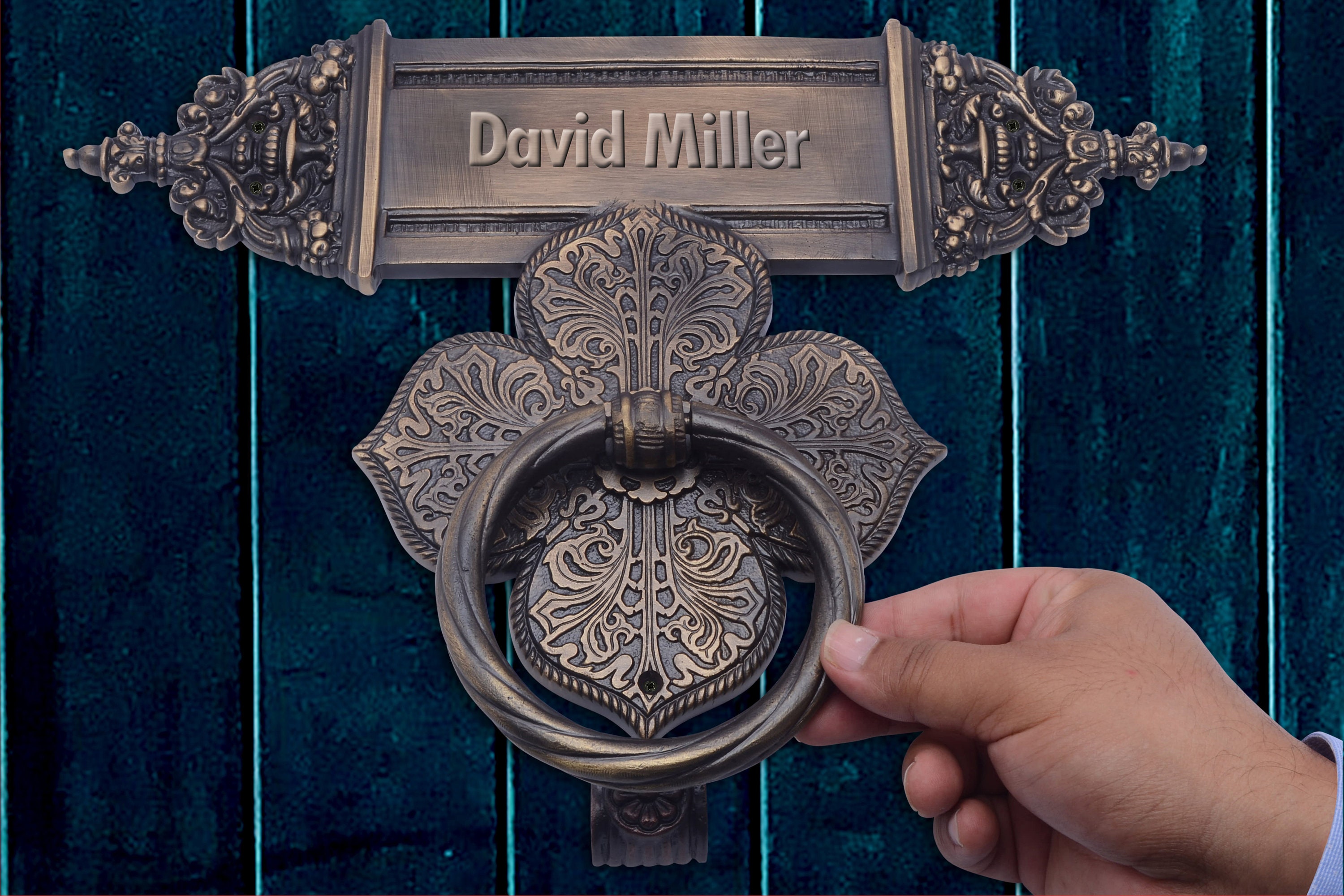 Custom Door Knocker Front Door Knocker Engraved Door Plate Etsy