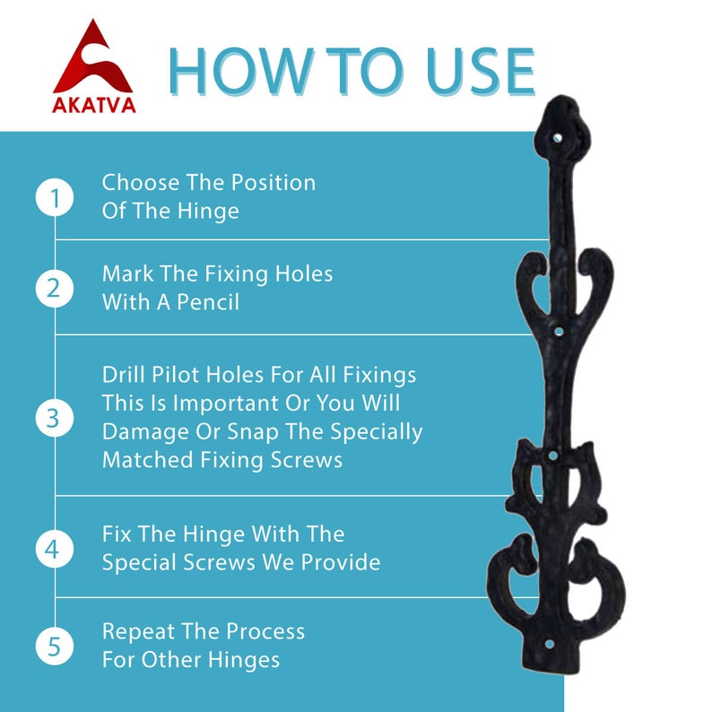 Akatva Dummy Strap Hinge Set 2piece Heavy Duty Gate Hinges Etsy