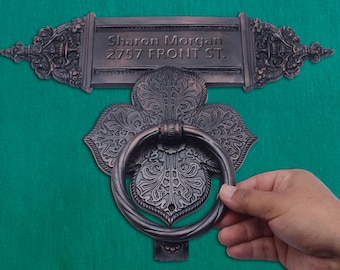 Custom Door Knocker | Handmade Door Knocker | New Home Gift | Front Door Knocker | Engraved Door Plate | Front Door Decor | Address Plate