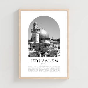 Póster de viaje de Jerusalén, Impresión de Jerusalén, Arte mural de Jerusalén, Impresión de viaje, Arte urbano de Israel, Regalo de Jerusalén, Decoración de Israel / AS71M