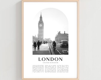 Póster de viaje de Londres, Impresión de Londres, Arte mural de Londres, Impresión de viaje, Arte urbano del Reino Unido, Regalo de Londres, Decoración del Reino Unido / EU166M