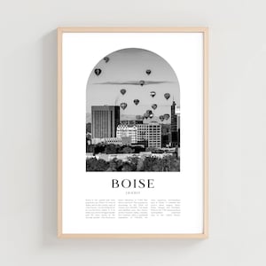Boise Travel Poster, Boise Print, Boise Wall Art, Travel Print, Idaho City Art, Boise Gift, Idaho Decor | US98M