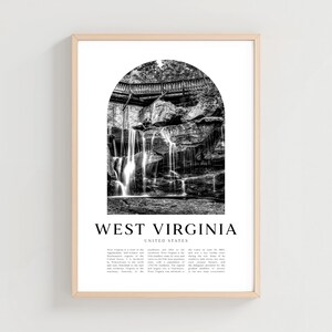 West Virginia Reiseplakat, West Virginia Druck, West Virginia Wandkunst, Reisedruck, USA Stadtkunst, West Virginia Geschenk | NA124M