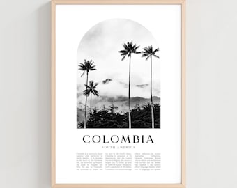 Colombia-reisposter, Colombia-afdruk, Colombia-muurkunst, reisafdruk, Zuid-Amerika-stadskunst, Colombia-cadeau, decor Zuid-Amerika | SA49M