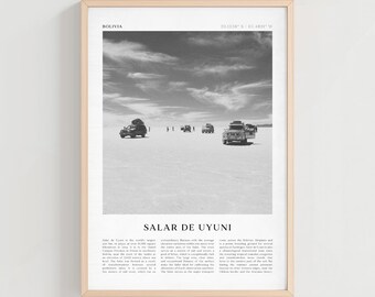 Salar de Uyuni Travel Poster, Salar de Uyuni Vintage Print, Salar de Uyuni Wall Art, Bolivia Retro City Art, Salar de Uyuni Gift | SA81