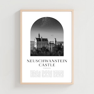Neuschwanstein Castle Travel Poster, Neuschwanstein Print, Neuschwanstein Art, Travel Print, Germany City Art, Neuschwanstein Gift | EU206M