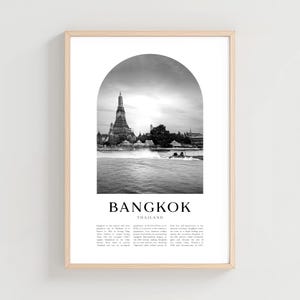 Bangkok Travel Poster, Bangkok Print, Bangkok Wall Art, Travel Print, Thailand City Art, Bangkok Gift, Thailand Decor | AS200M