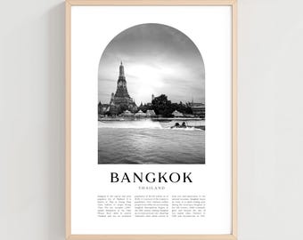Bangkok Travel Poster, Bangkok Print, Bangkok Wall Art, Travel Print, Thailand City Art, Bangkok Gift, Thailand Decor | AS200M