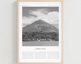 Ometepe Reise Poster, Ometepe Vintage Druck, Ometepe Wandkunst, Nicaragua Retro Stadt Kunst, Ometepe Geschenk, Nicaragua Boho Dekor | CE36