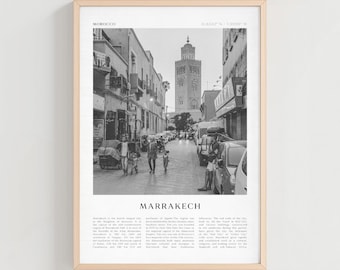 Marrakech Travel Poster, Marrakech Vintage Print, Marrakech Wall Art, Morocco Retro City Art, Marrakech Gift, Morocco Boho Decor | AF80