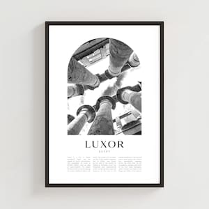 Poster di viaggio di Luxor, stampa di Luxor, arte murale di Luxor, stampa di viaggio, arte della città egiziana, regalo di Luxor, decorazioni egiziane / AF133M