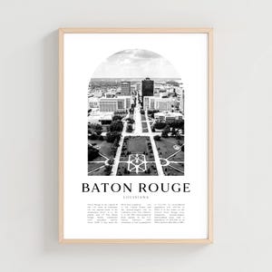 Baton Rouge Travel Poster, Baton Rouge Print, Baton Rouge Wall Art, Travel Print, Louisiana City, Baton Rouge Gift, Louisiana Decor | US93M