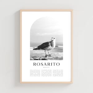 Rosarito Travel Poster, Rosarito Print, Rosarito Wall Art, Travel Print, Mexico City Art, Rosarito Gift, Mexico Decor | NA236M
