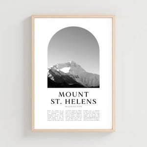 Mount St. Helens Travel Poster, St. Helens Print, St. Helens Wall Art, Travel Print, Washington City Art, St. Helens Gift | NA419M