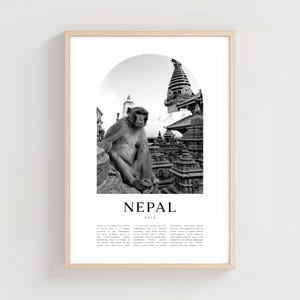 Nepal Travel Poster, Nepal Print, Nepal Wall Art, Travel Print, Asia City Art, Nepal Gift, Asia Decor | AS112M