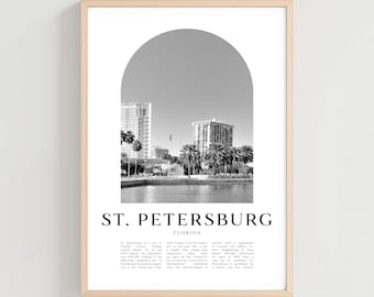 St. Petersburg Travel Poster, St. Petersburg Print, St. Petersburg Wall Art, Travel Print, Florida City Art, St. Petersburg Gift | US78M
