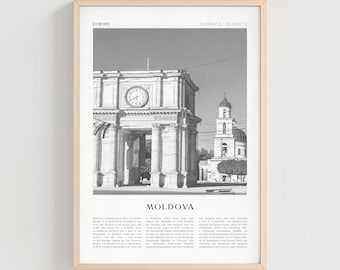 Moldova Travel Poster, Moldova Vintage Print, Moldova Wall Art, Europe Retro City Art, Moldova Gift, Europe Boho Decor | EU76