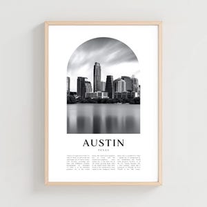 Austin Travel Poster, Austin Print, Austin Wall Art, Travel Print, Texas City Art, Austin Gift, Texas Decor | NA54M
