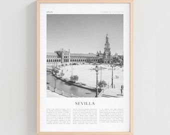 Sevilla Travel Poster, Sevilla Vintage Print, Sevilla Wall Art, Spain Retro City Art, Sevilla Gift, Spain Boho Decor | EU136