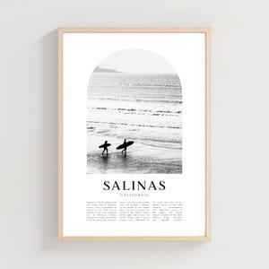Salinas Travel Poster, Salinas Print, Salinas Wall Art, Travel Print, California City Art, Salinas Gift, California Decor | US157M