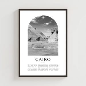 Poster turistico del Cairo, stampa del Cairo, arte murale del Cairo, stampa di viaggio, arte della città egiziana, regalo del Cairo, decorazioni egiziane / AF16M