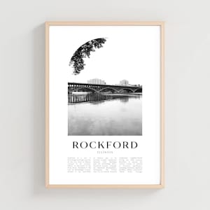 Rockford Travel Poster, Rockford Print, Rockford Wall Art, Travel Print, Illinois City Art, Rockford Gift, Illinois Decor | US164M