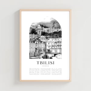 Tbilisi Travel Poster, Tbilisi Print, Tbilisi Wall Art, Travel Print, Georgia City Art, Tbilisi Gift, Georgia Decor | AS29M