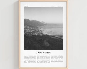 Cape Verde Travel Poster, Cape Verde Vintage Print, Cape Verde Wall Art, Africa Retro City Art, Cape Verde Gift, Africa Boho Decor | AF37