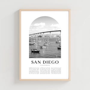 San Diego Travel Poster, San Diego Print, San Diego Wall Art, Travel Print, California City Art, San Diego Gift, California Decor | NA38M
