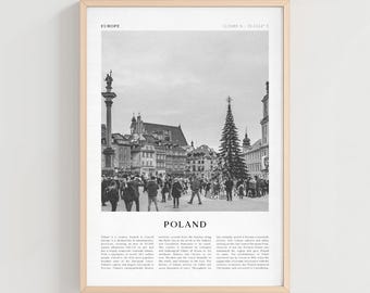 Poland Travel Poster, Poland Vintage Print, Poland Wall Art, Europe Retro City Art, Poland Gift, Europe Boho Decor | EU90