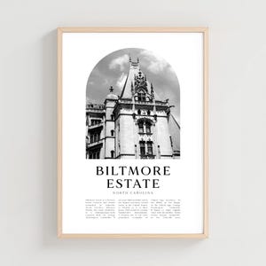 Biltmore Estate Travel Poster, Biltmore Estate Print, Biltmore Estate Wall Art, Travel Print, North Carolina City Art | NA337M