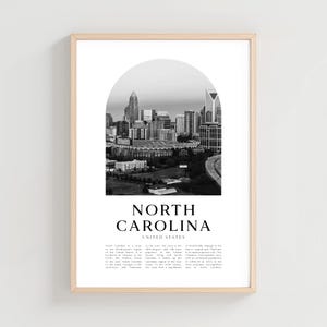 North Carolina Travel Poster, North Carolina Print, North Carolina Art, Travel Print, United States City Art, North Carolina Gift | NA115M