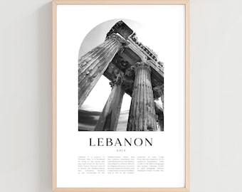 Lebanon Travel Poster, Lebanon Print, Lebanon Wall Art, Travel Print, Asia City Art, Lebanon Gift, Asia Decor | AS104M